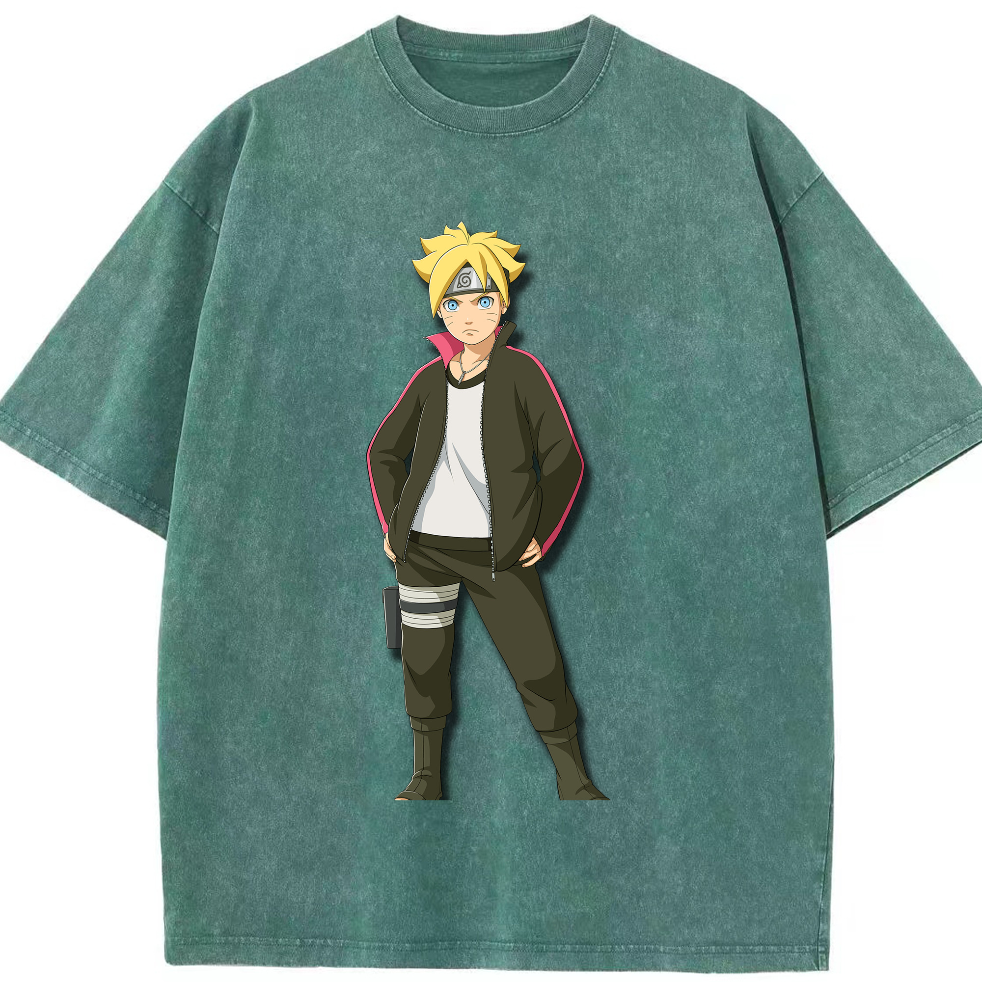 （画像用） NARUTO -ナルト- うずまき ボルト Uzumaki Boruto 綿100% ヴィンテージ風 半袖Tシャツ（フロントプリント）